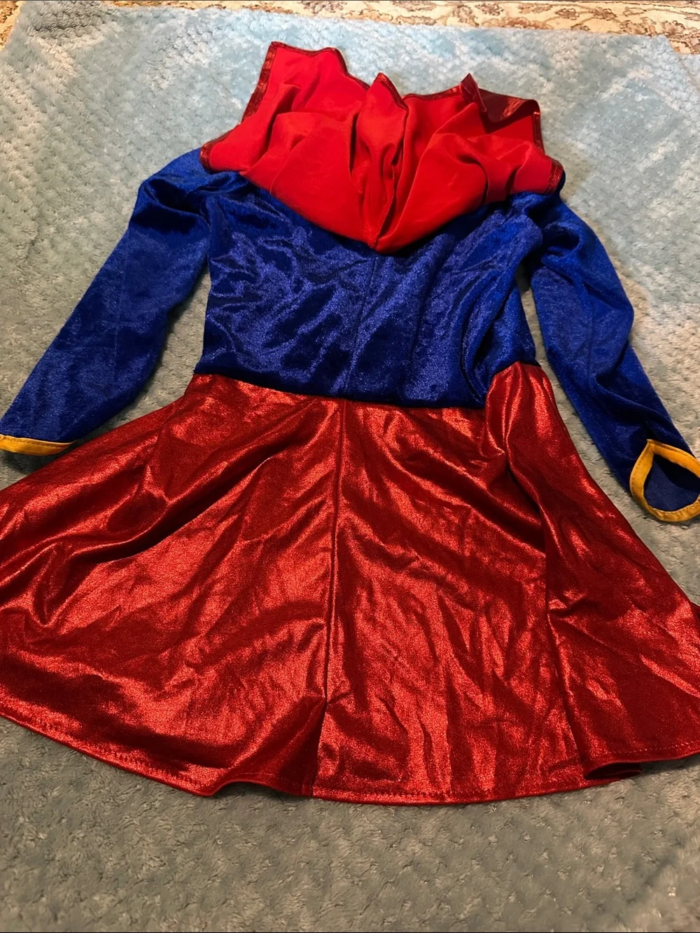 Girls' Superhero Cape Dress Costume - Blue & Red